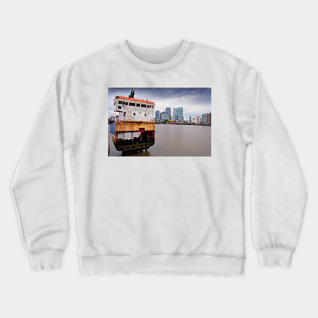 Canary Wharf London Docklands England UK Crewneck Sweatshirt by AndyEvansPhotos